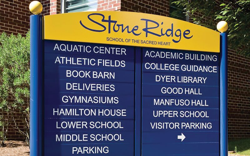 Stone Ridge - School of the sacred heart outdoor sign, a CWB Sign